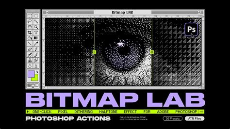 Diagram illustrating the process of converting an image to a bitmap halftone