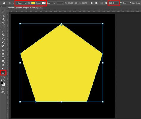 Photoshop polygon tool settings for star shape