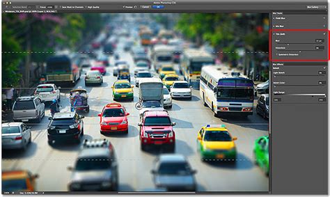 Photoshop tilt shift blur gallery filter settings