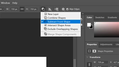 Photoshop merging shape components in path operations
