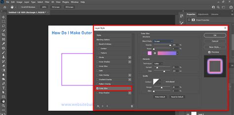 Photoshop Outer Glow Contour Shapes Example