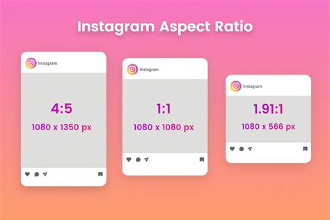 Infographic showing different Instagram aspect ratios