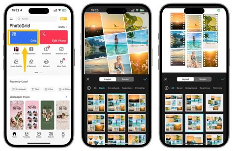 PhotoGrid app interface