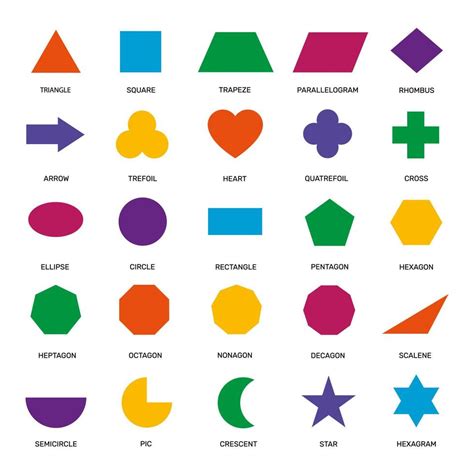 Basic geometric shapes arranged in a grid