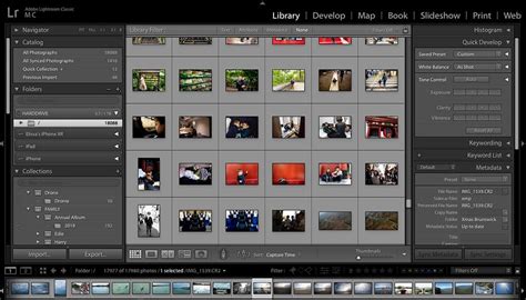 Adobe Lightroom interface with various editing tools