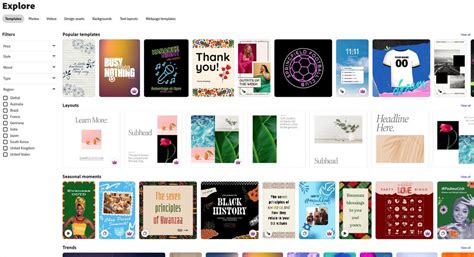 Collage of various designs created with Adobe Express, including social media posts and flyers