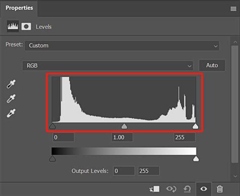 Photoshop Levels Adjustment Histogram