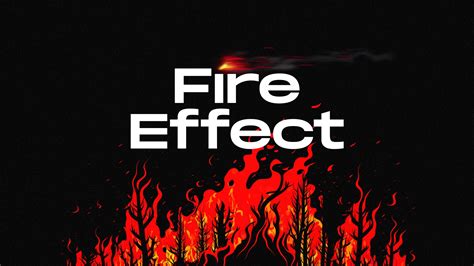 A step-by-step visual guide showing how to apply fire effects to text in Photoshop.