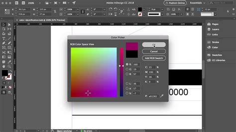 Screenshot of the InDesign Color panel