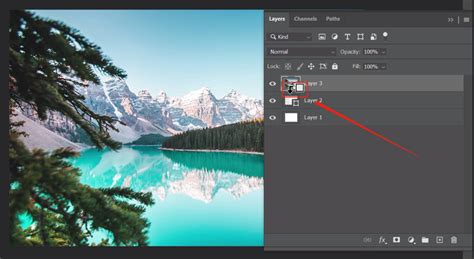 Photoshop Layers Panel with Clipping Mask Example