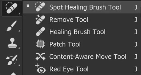 Demonstration of Photoshop's Spot Healing Brush tool