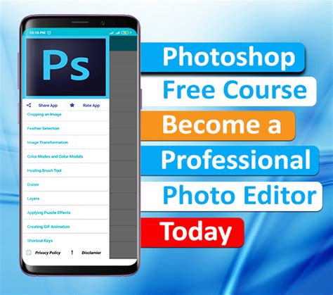 Screenshot of an interactive Photoshop tutorial app