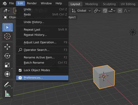 Blender Preferences window with Keymap section highlighted