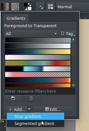 Krita Gradient Stop Settings Dialog