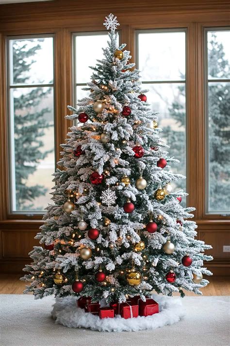 Christmas tree decorated with ornaments and lights