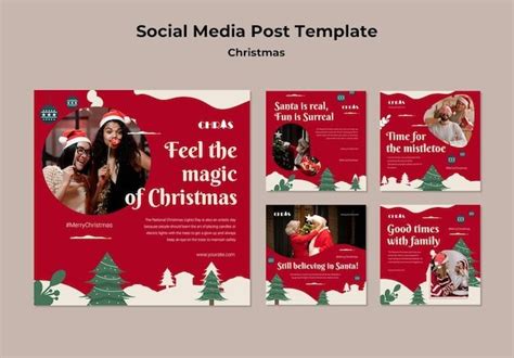 Social media feed with coordinated Christmas edits