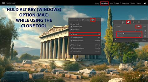 Comparison of Clone and Heal tool results in Lightroom