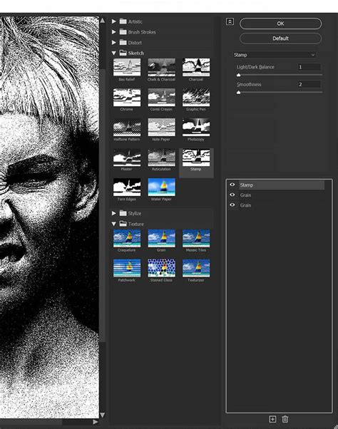 Example of a digitally created photocopy texture in Photoshop