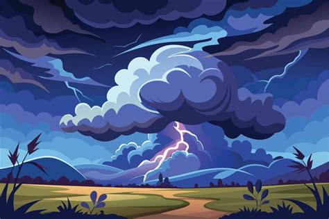 Illustration of a dark, stormy cloud in Procreate