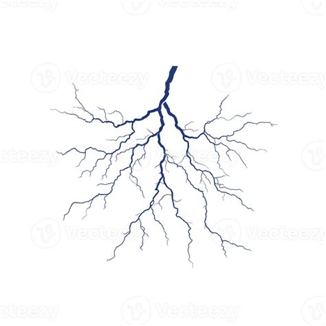Diagram illustrating the branching structure of a lightning bolt