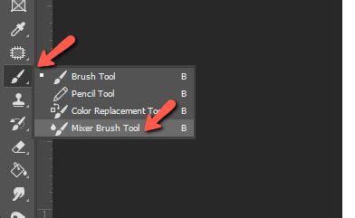 Photoshop Mixer Brush tool in action