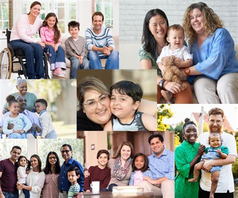 Collage of diverse family photos