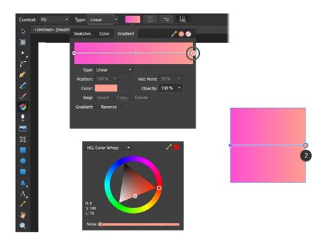 Affinity Designer toolbar with Fill Tool highlighted