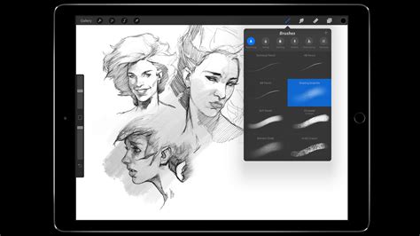 Procreate app interface with stacks and individual drawings