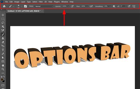 Photoshop Brush Tool Options Bar