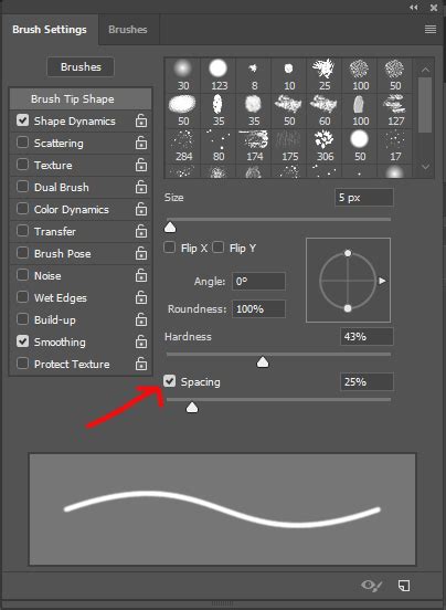 Photoshop Brush Tip Spacing Setting