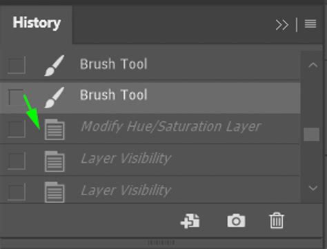 Screenshot illustrating Non-Linear History in Photoshop's History Panel