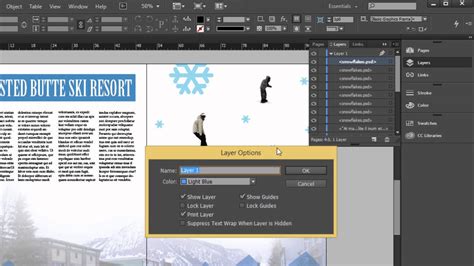 Adobe InDesign layers panel showing a new layer named Images