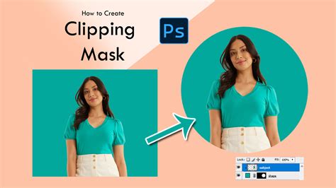 Photoshop clipping mask example with shape