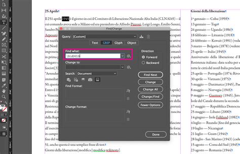 InDesign GREP Styles interface