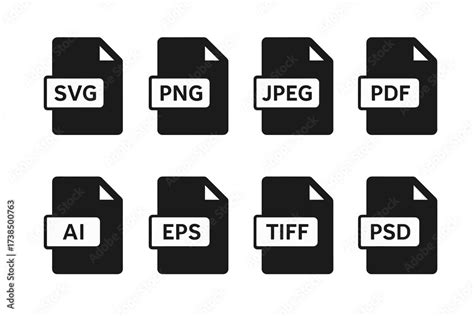 Icons representing PNG, JPEG, and PDF file formats